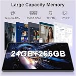 2026 Android 15 Comprimé, 11 Comprimé de pouce 24GB RAM+256GB ROM/2TB TF, Tabulaire PC avec 2.0GHz Octa-Core, Grand écran, EVA Inhibiteur des chocs (13+5) MP Caméra, 8000mAh, Vigne large L1, 5G WiFi, GPS, BT5.0(Gray)
