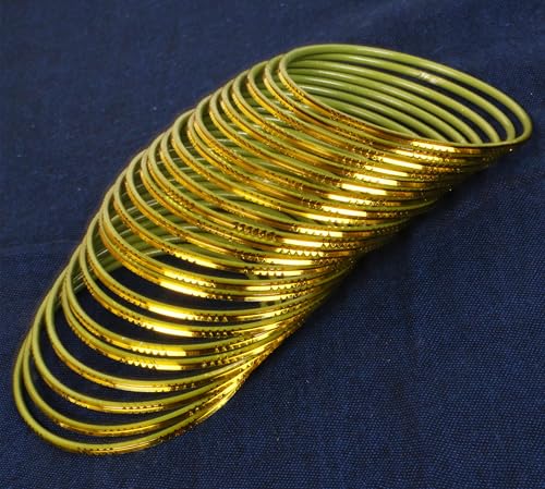 Touchstone Indian Bollywood Choice Handcrafted Exemplary Peeled Deep Ditch Surface Vintage Textured Wow Designer Jewelry Bangle Bracelets Set of 24. for Women.3