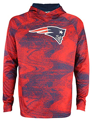 Zubaz NFL Mens Static Body Performance French Terry Hoodie New England Patriots Large