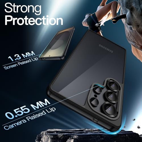 Image of JETech Cover Case for Samsung Galaxy S25 Ultra 5G, Non-Yellowing Shockproof Bumper Protective Phone Cover, Anti-Scratch Hard PC Back (Titanium Black)