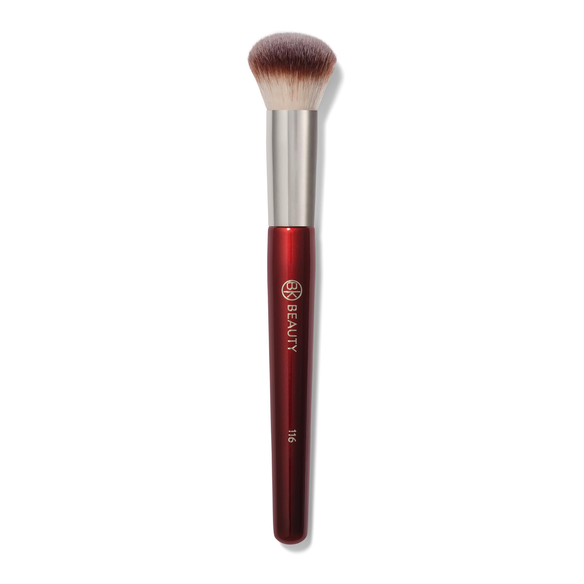 BK BEAUTY 116 SMALL ROUND COMPLEXION BRUSH – Compact Round Makeup Brush for Precise Blending of Cream Blush, Contour, Bronzer & Foundation, Vegan