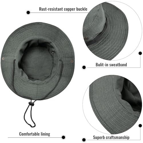 Image of Sun Hats for Men Women Bucket Hat UPF 50+ Boonie Hat Foldable UV Protection Hiking Beach Fishing Summer Safari