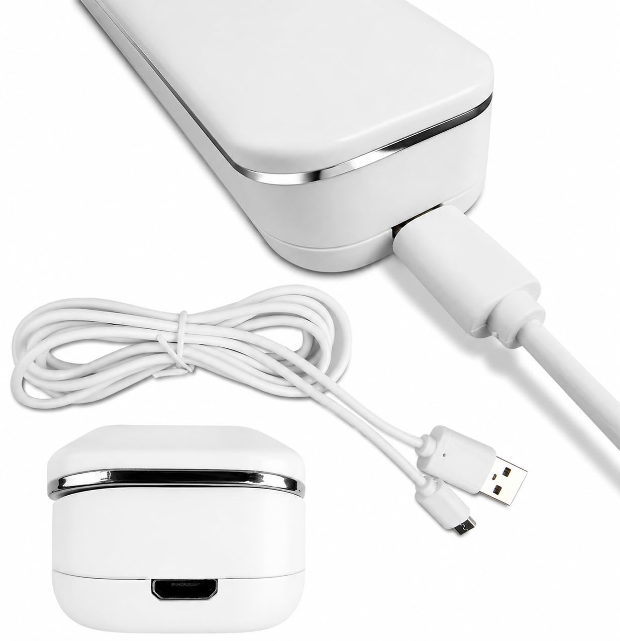 OKLI Bacchetta disinfettante UV, disinfettante portatile UVC per viaggi, casa e ufficio, luce UV portatile con ricarica USB, mini bacchetta igienica pieghevole per telefoni, tastiere, giocattoli e