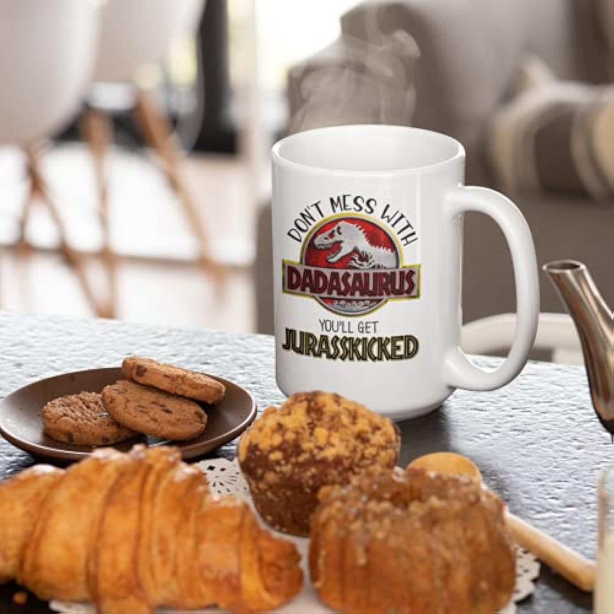 Funny Dinosaur Father's Day Mug, Don't Mess With Dad