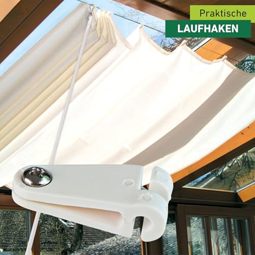 Windhager Laufhaken zur Befestigung von Sonnensegel oder Seilspannmarkise, 30 Stk Set mit Edelstahlschrauben