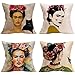4 sztuki do autoportretu Frida Kahlo bawełniana i lniana poszewka na poduszkę, sofa, poszewka na poduszkę samochodową, poszewka na łóżko 45,72 cm x 45,72 cm