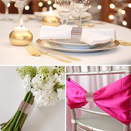 Image of Accmor 100pcs Napkin Rings, Champagne Napkin Rings Buckles for Table Decorations, Wedding, Dinner, Party, DIY Decoration