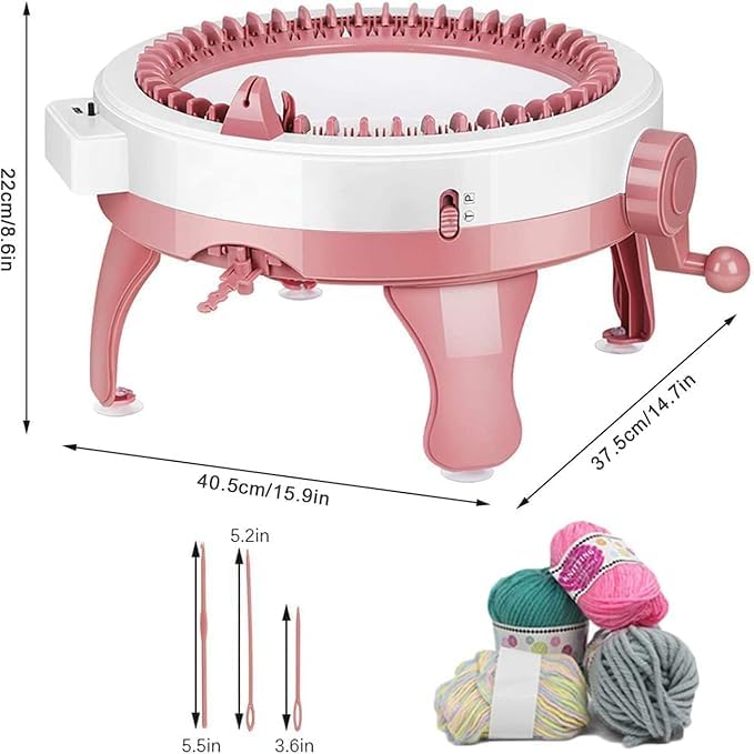 TUPERMAR Knitting Machine 22 Needles Smart Weaving Round Loom, Knitting Machines Knitting Board Rotating Double Knit Loom Machine Kit for Adults & Kids DIY Knit Scarf Hat Sock 4