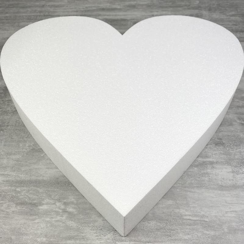 Support dummy en styropor blanc grand format coeur de 60 cm par Lealoo
