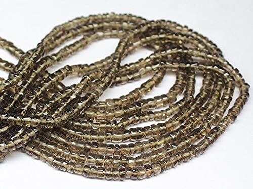 Quartz fumé perles rondelles de 4.5mm en fil de 14 pouces pour création bijoux DIY