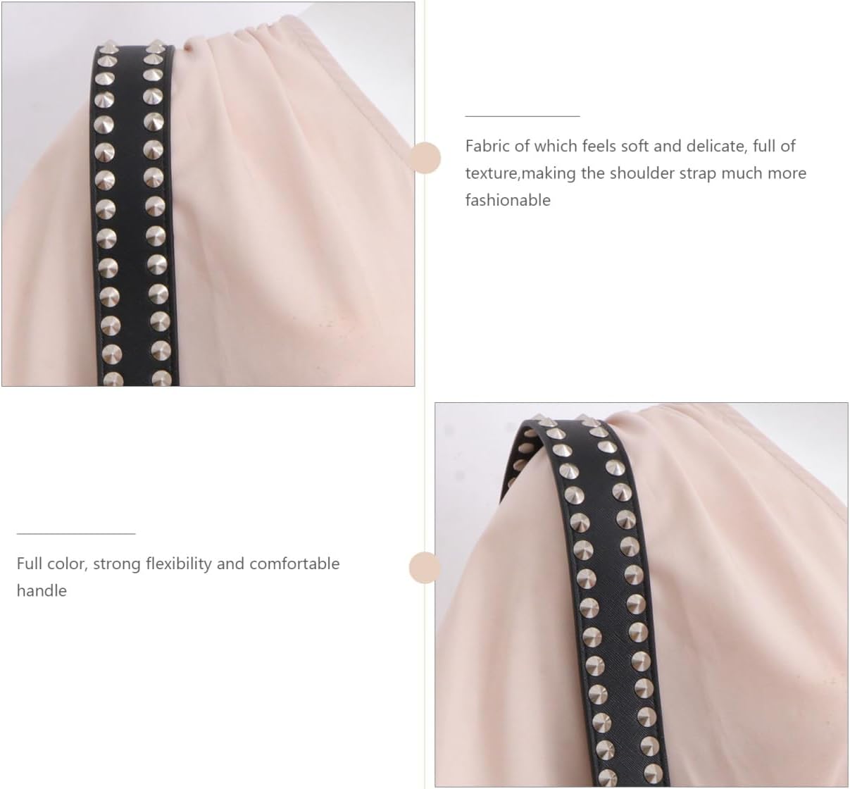 ARTIBETTER Punk Wide Strap Rivet Shoulder Bag Strap 35.43In Studded Replacement for Women Bag Accessories Comfortable Durable Crossbody Purse - Image 4