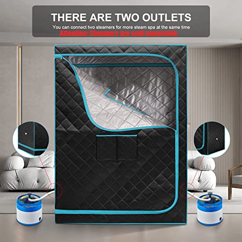 Zonemel Two Person Steam Sauna Set For Home Use, Portable Sauna Tent For 1 Or 2 Person Full Body Spa, Two 4 Liter Steamers, Two Foldable Chairs #TOP6