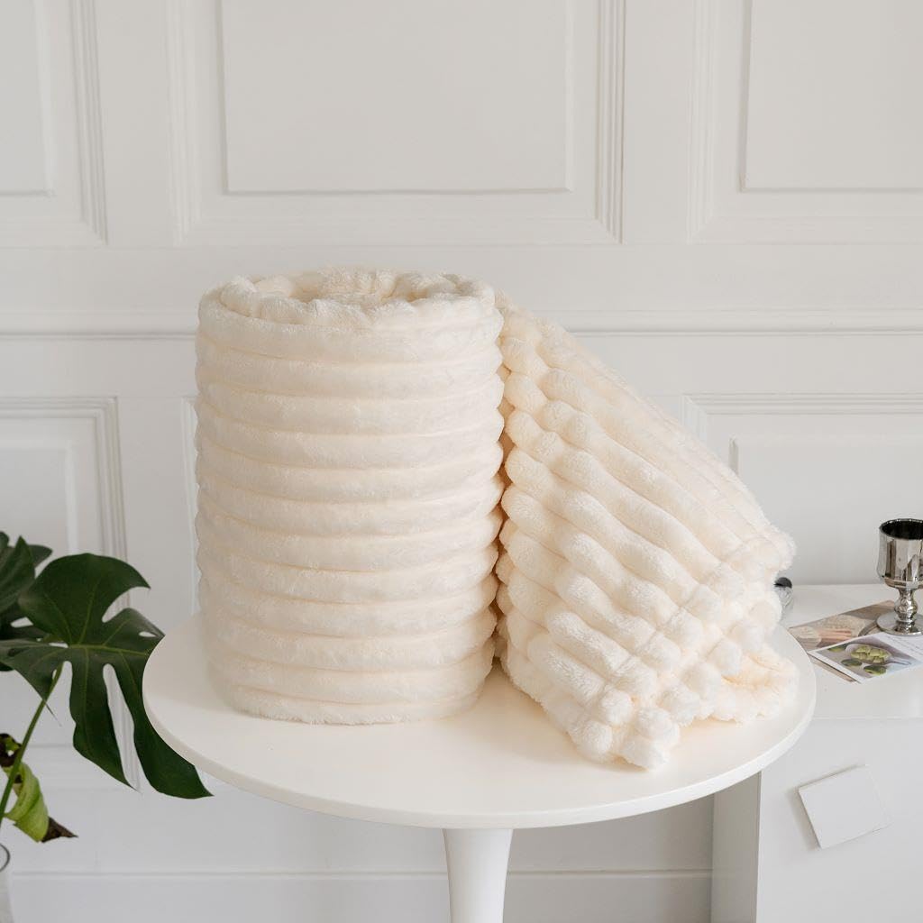 Kampala Hill Chunky Cord Blanket/throw For Sofa Chair Bed Ivory 150X200Cm from B&Q