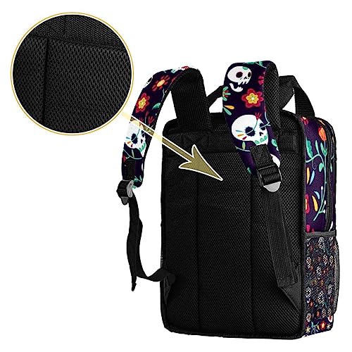 Sac à dos pour garçons motif têtes de mort multicolore ajustable - 4