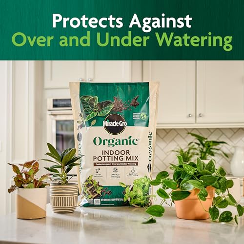 Image of Miracle-Gro Organic Indoor Potting Mix, 16 qt. | Protects Against Over & Under Watering, Planting Soil For Indoor Container Plants, Houseplants & Starter Plants, OMRI Listed