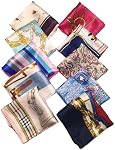 10Pcs Satin Head Scarves for Women 19.7" Square Silk Like Hair Scarf Soft Satin Hair Wrap & Bandana for Sleeping Styling Daily Headwear, Random Colors