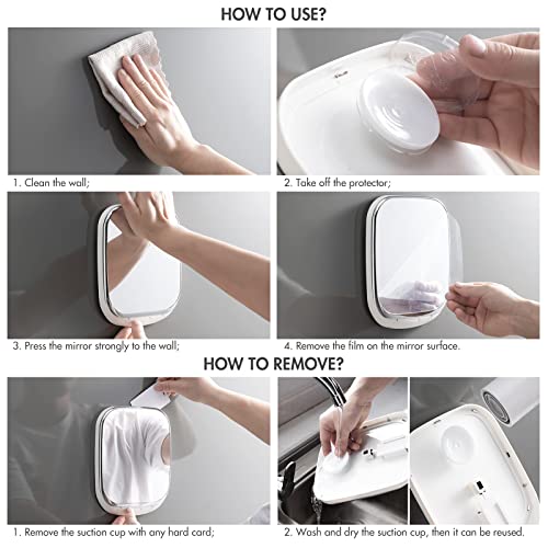 Taili Shower Mirror Fogless With Razor Holder For Shaving, No-Drilling & Removable Fogless Mirror For Shower Suction Shatterproof & Waterproof Wall Mounted #TOP6