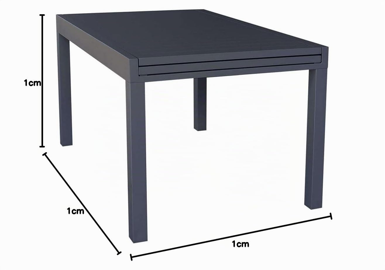 Cosma Tavolo per arredo esterno giardino allungabile con struttura e piano in alluminio 135/270x90x75h cm colore Antracite mod. Hawaii