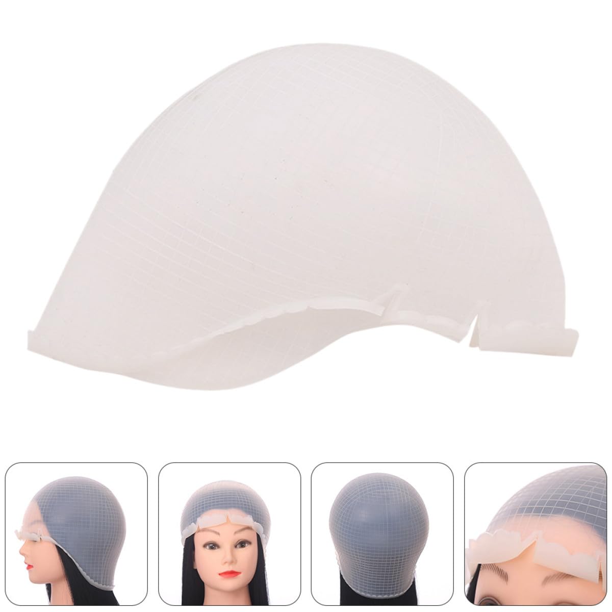 CANIGHT Gorro para Mechas de Silicona Profesional para Teñir el Cabello, Juego de 2 Unidades con Aguja para Peluquería, Accesorios de Tinte Reutilizables, Adecuado para Coloración