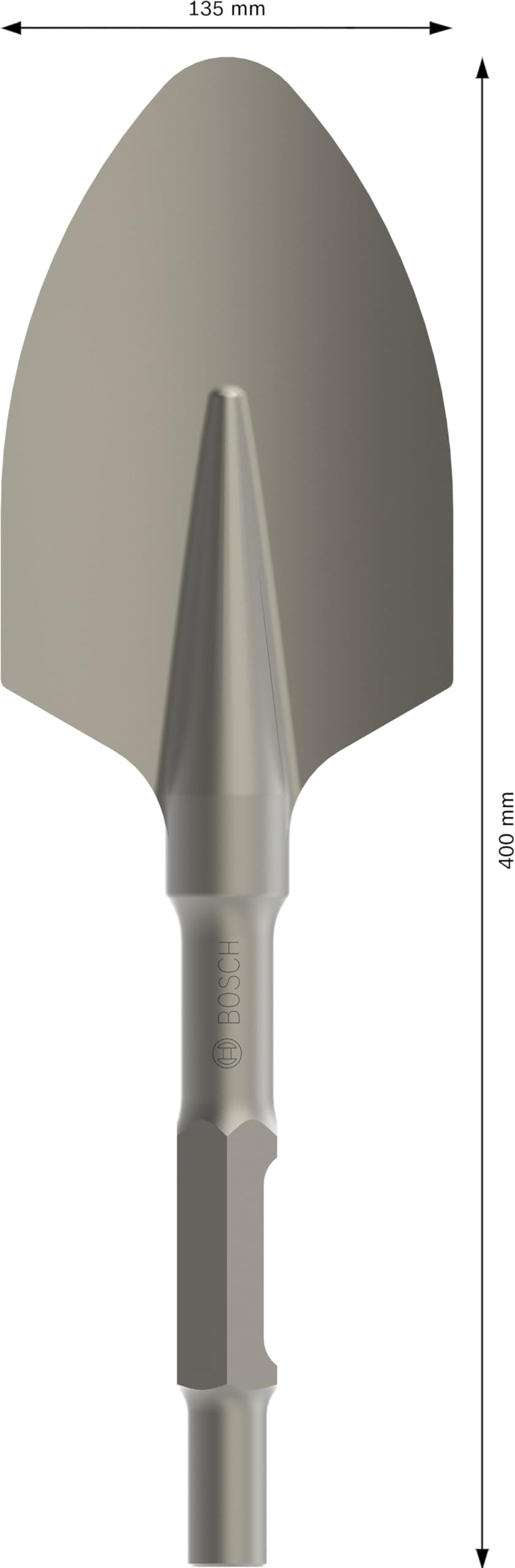 Bosch 1x Burin bêche PRO Hex 30-4C, arrondi (pour Sol, Graviers, Ø mm, Professional Accessoire Brise-béton)