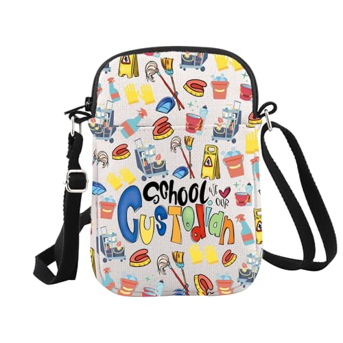 WCGXKO School Custodian Gift We Love Our School Custodian Zipper Crossbody Bag