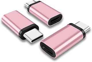 ACMEMATION for Lightning Female to USB C Male Adapter - 3 Pack 3.0 USB Type C Charger Connector Compatible with iPhone 15/15 Pro/15 Pro Max/15 Plus iPad Air Google Pixel Data Transmission Pink