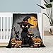 Neatee Living Halloween Throw Blanket Kids Child Blanket Scary Black Pumpkins Cats Blanket for Boys Girls Couch Sofa Decorative Lightweight Fuzzy Soft Plush Fleece Blankets and Throws 40x50