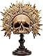 Kare Design Deko Objekt King Skull, Braun, Skulptur, Totenkopf Motiv, Deko Schädel, handbemalt, handgearbeitet, Unikat, 42x34x20 cm (H/B/T)