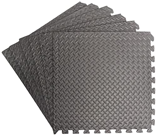 Azulejos de espuma entrelazados de 1/2 pulgada de grosor para ejercicio - Colchoneta acolchada suave para hacer ejercicio o protección de piso de equipo de gimnasio - SciencePurchase (24 pies cuadrados / 6 azulejos) miniatura 1