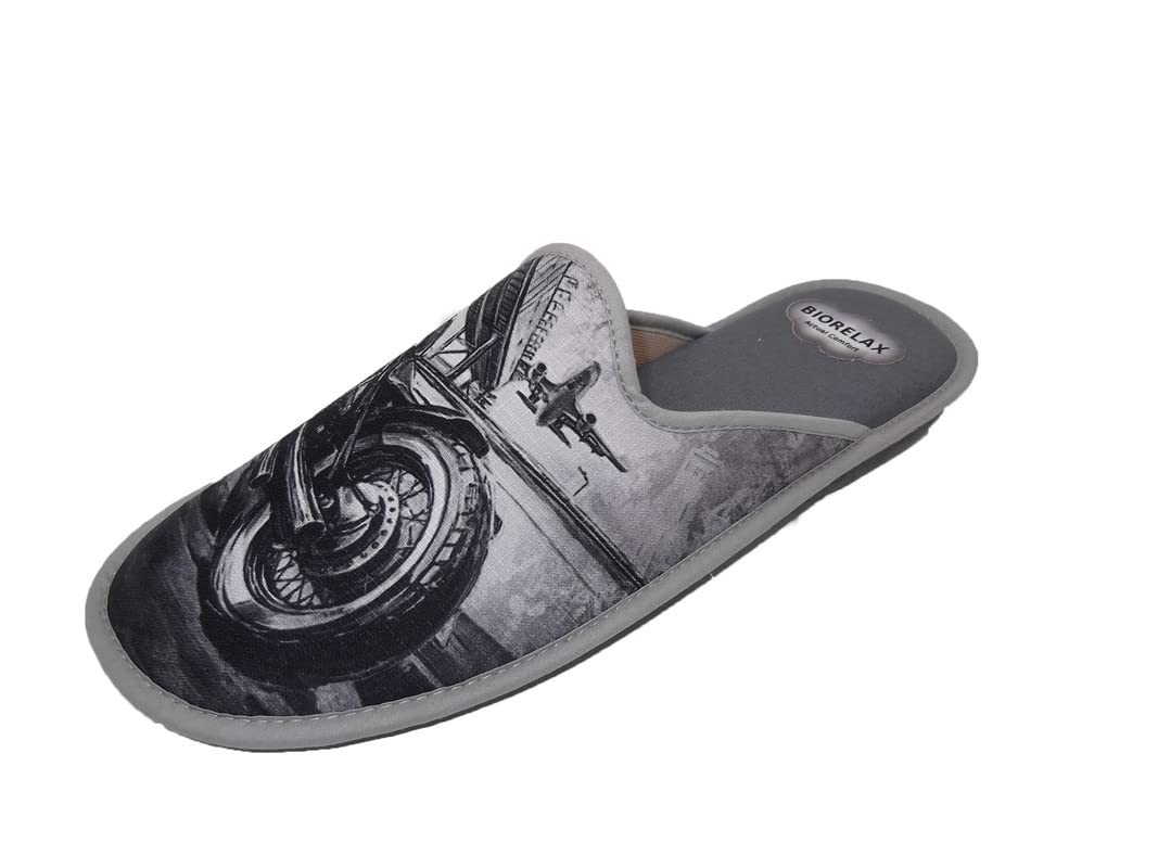 Zapatilla de Estar por casa/Hombre/Biorelax/Empeine: Lona/Suela: Goma Antideslizante/Cámara de Aire/Color Gris