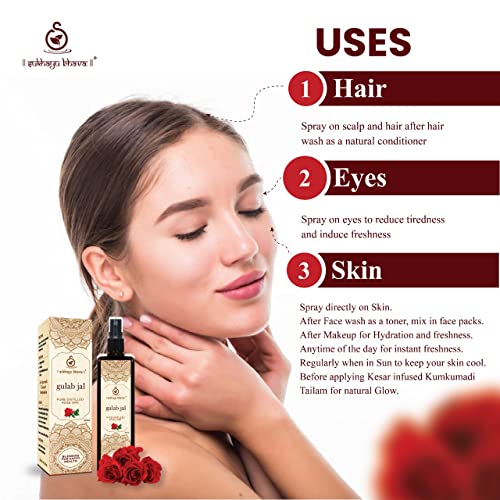 Image of Ultra Pure Distilled Gulab Jal 100ml | Skin Toner | Rose Water | Face Toner for Men & Women