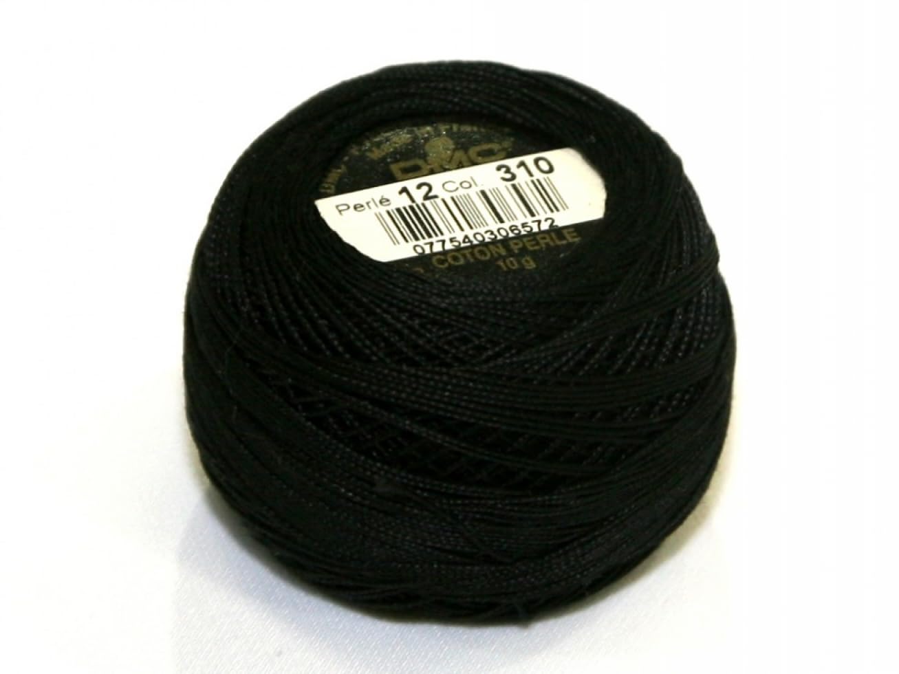 DMCCotton Perle Thread Size 12 310 - per 10 gram Ball
