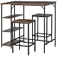 Bartisch Set mit 2 Barhockern 3-teilig für Essbereich