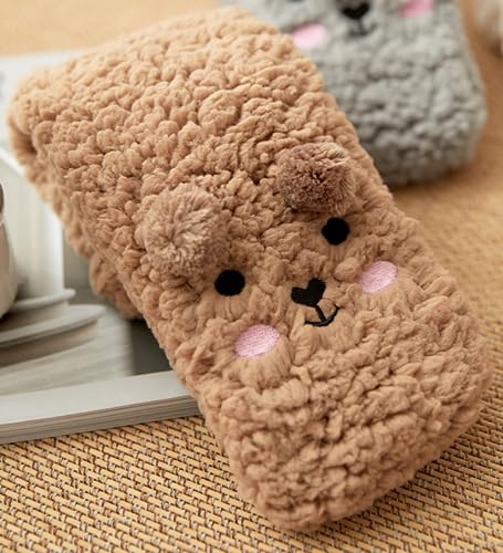 Image of Dog Socks Fuzzy Socks Fluffy Socks Winter Warm Soft Slipper Home Sleeping Cute Animal Socks 2 Pairs