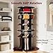 JUMMICO Rotating Shoe Rack Tower, 6-Tier Vertical Closet Storage Organizer for Shoes, Handbags & Tall Boots, 360° Spinning Lazy Susan Base, Space-Saving for Bedroom & Closet (Black)