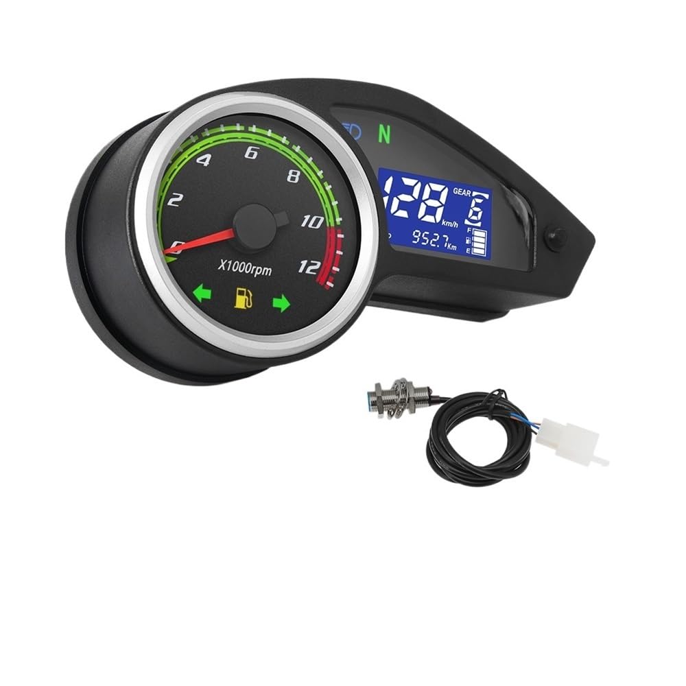 Contagiri moto strumento Contagiri universale per motocicletta Contachilometri digitale 12000RPM Misuratore di giri LED Strumento misura per 124 per cilindro