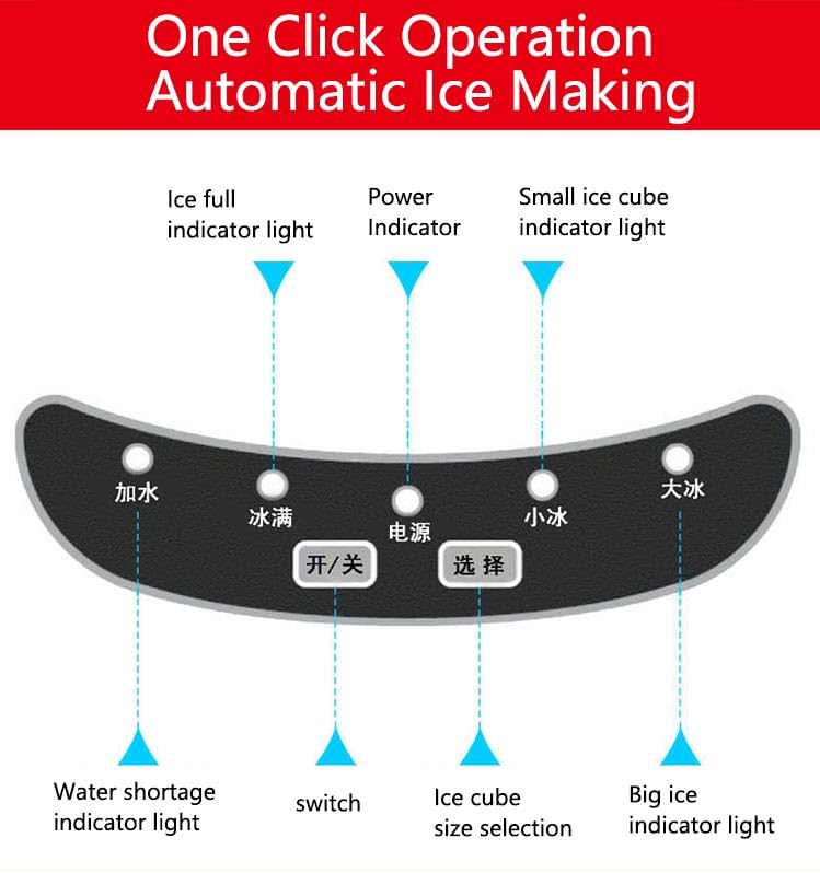Portable Ice Maker Machine for Home - Automatic, Fast Operation, 2.2L Tank, Self-Cleaning, Compact Design, Manual Water Fill, Red - Ideal for Parties & Events