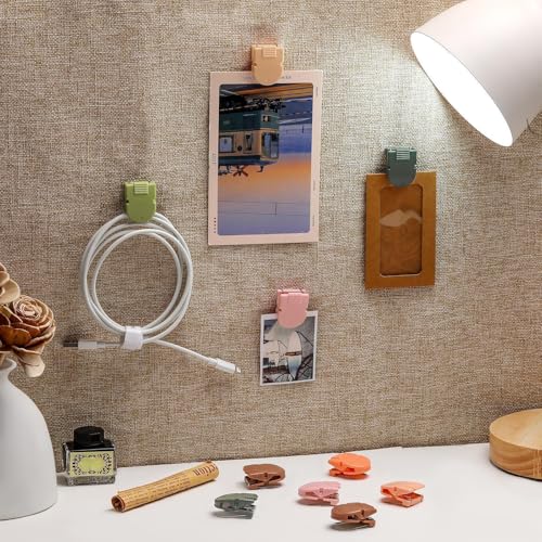 Image of Feifeiya 15 Pcs Cubicle Clips for Fabric Panels,Maillard Color | Office Partition Wall Clips, 40-sheet Capacity for Notes Photos Memos, Metal Spring, Fits Cubicle Fabric Accessories