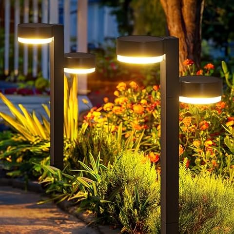 ELECLINK Solar Pathway Lights Outdoor, 4 Pack Brighter Dual-head Solar Lights Outdoor Waterproof, 24 LED Beads Outdoor Solar Garden Lights for Yard Path Landscape Walkway Driveway Lights Solar Powered Cover