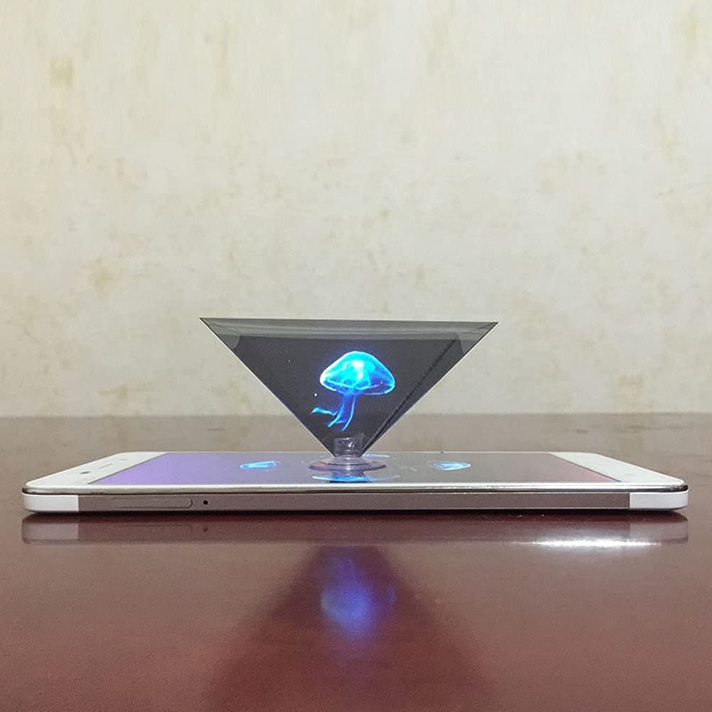 Generic 1 Pz 3D Ologramma Display Piramide 3D Olografico Proiettore Video Piramide Stand per Smart Cellulare, Display di prodotti, Personaggi Animati, Intrattenimento Personale