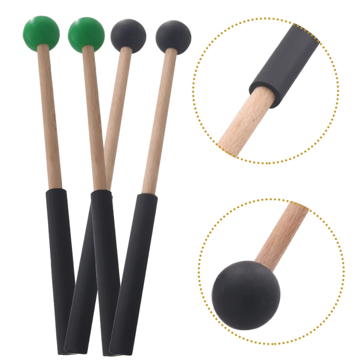 Abaodam 3 Juegos De Mazos De Percusión Para Marimba Baquetas De Lengüeta Baquetas De Escenario Mazos De Instrumentos Musicales Para Estudiantes (2 Pares X 3)
