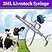 5ML Livestock Syringe Gun, Automatic Self Refill Injection Gun Continuous Adjustable Bottle Attachment Livestock Animal Syringe with 10 Needles, for Chicken, Duck, Pig, Sheep, Cow Poultry