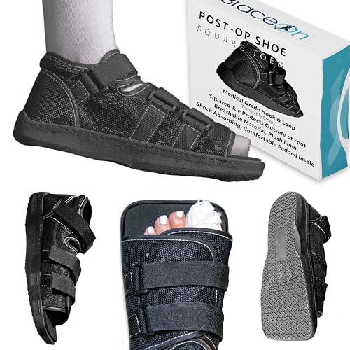 Brace On Post Op Shoe - Adjustable Orthopedic Walking Shoes for Women & Men, Walking Shoe for Post-Surgery Recovery, Broken Foot & Toe, Stress Fracture, Medical Boot for Injury (Men, X-Large, Shoe Size 12 to 15)