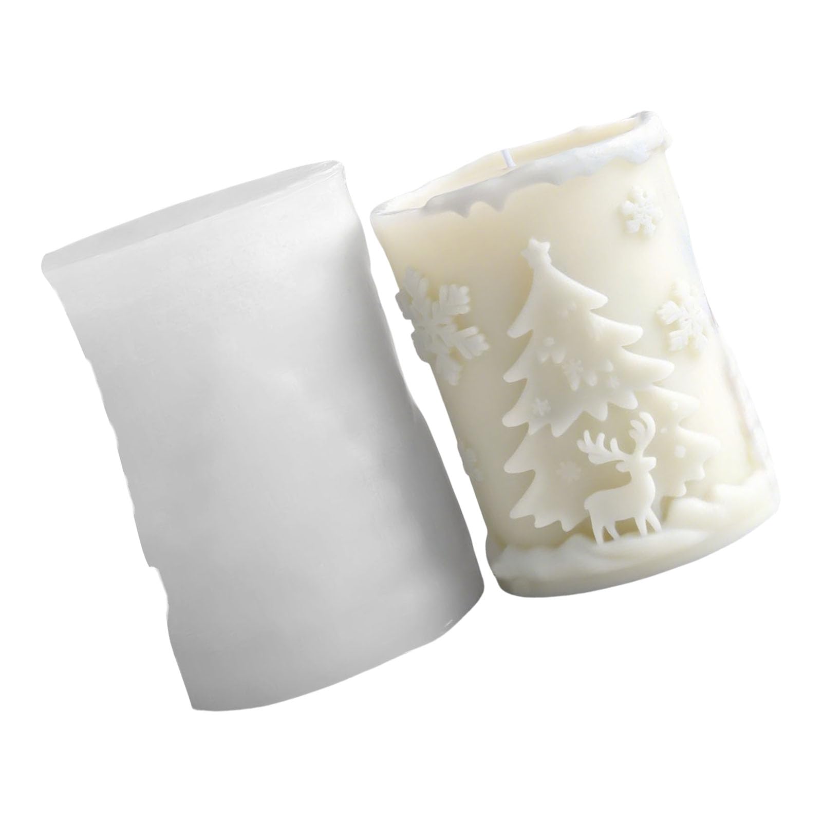 Tsophreniq Christmas Silicone Molds Ornament Castings Snowflake Cylinder Plasters Molds Craft Supplies Scented