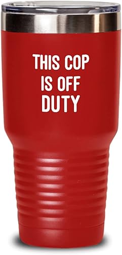 Miniatura 1 de This Cop Is Off Duty Tumbler Funny Gift For a Cop 30oz Red