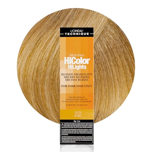 L'OREAL TECHNIQUE HiColor Blond HiLights Permanent Hair Color for Dark Hair | Intense Blonde Highlights | No Pre-Lightening Required | No-Drip Creme | Quick Processing Time | Golden Blond