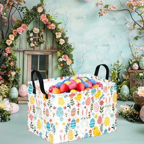 Image of Gift Toy Storage Basket for Girls and Boys, Storage Organizer for Nursery Hamper Home Bedroom Laundry Hamper Shelf Easter Baskets