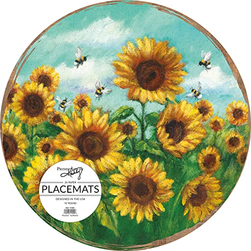 Primitives-by-Kathy-Garden-Theme-Featuring-Sunflowers-Bumblebees-Decorative-Placemat Primitives by Kathy Garden Theme Featuring Sunflowers Bumblebees Decorative Placemat