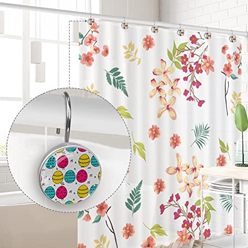 Crochets pour rideau de douche œuf de Pâques en acier inoxydable déco de salle de bain printanière - 5
