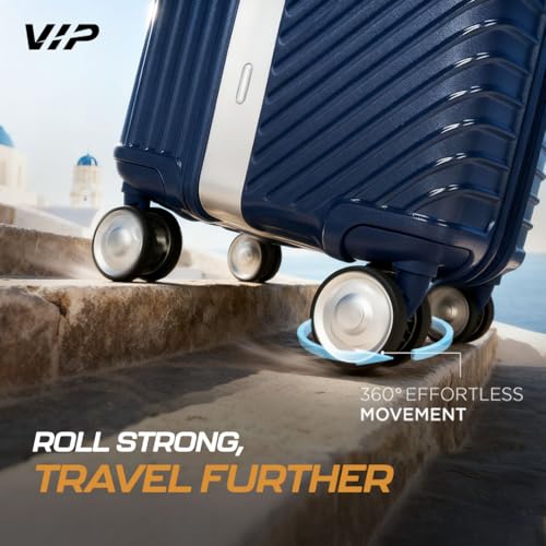 Image of VIP Barclay Check-in Trolley Bag 79.5cm | Large | Hard Luggage | 8-Wheel Suitcase with Shoe & Toiletry Pouch | Flushed TSA Lock with Anti-Theft Zipper | 3 Years International Warranty (Parisian Blue)